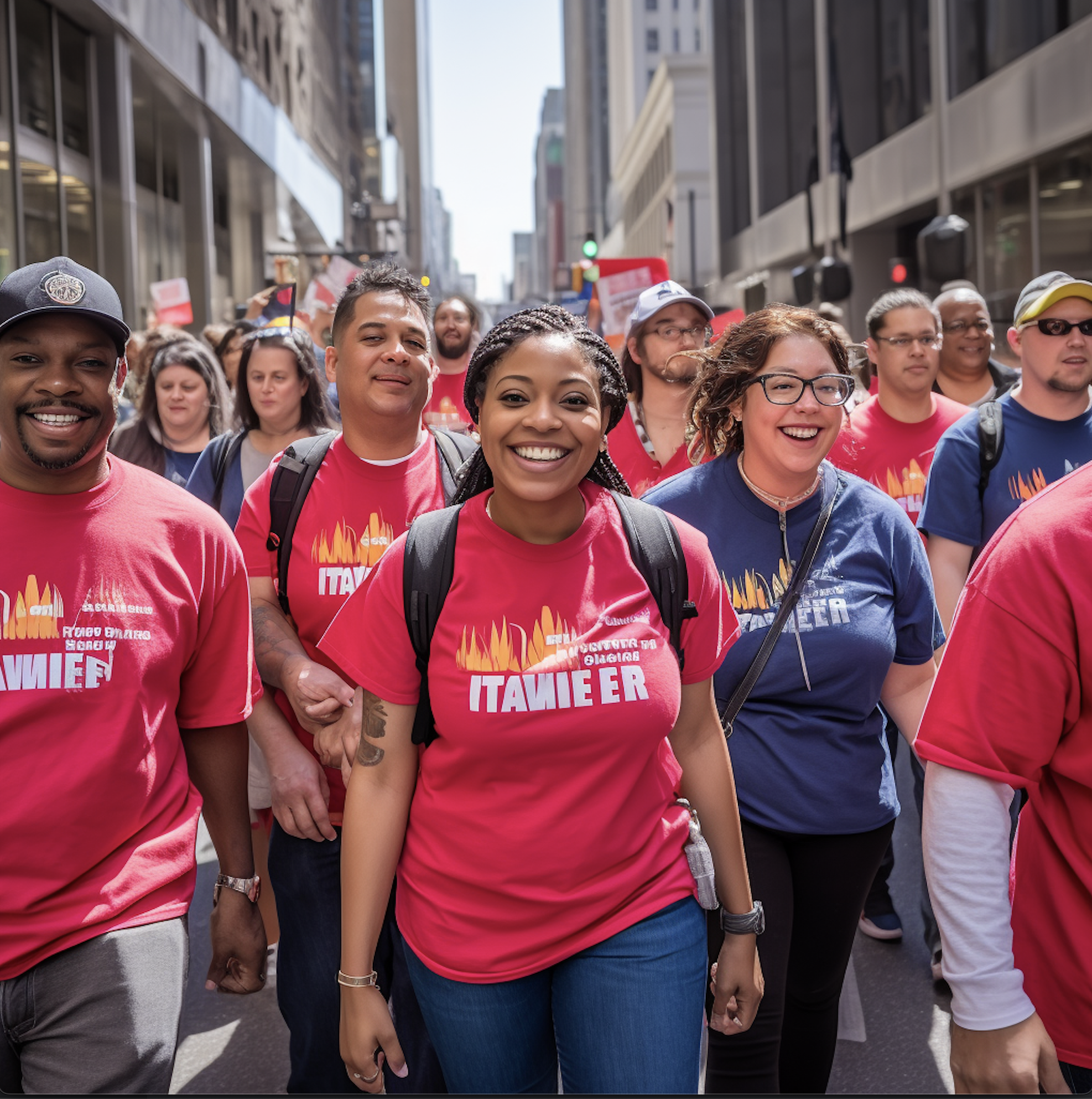 Local 947 members marching together
